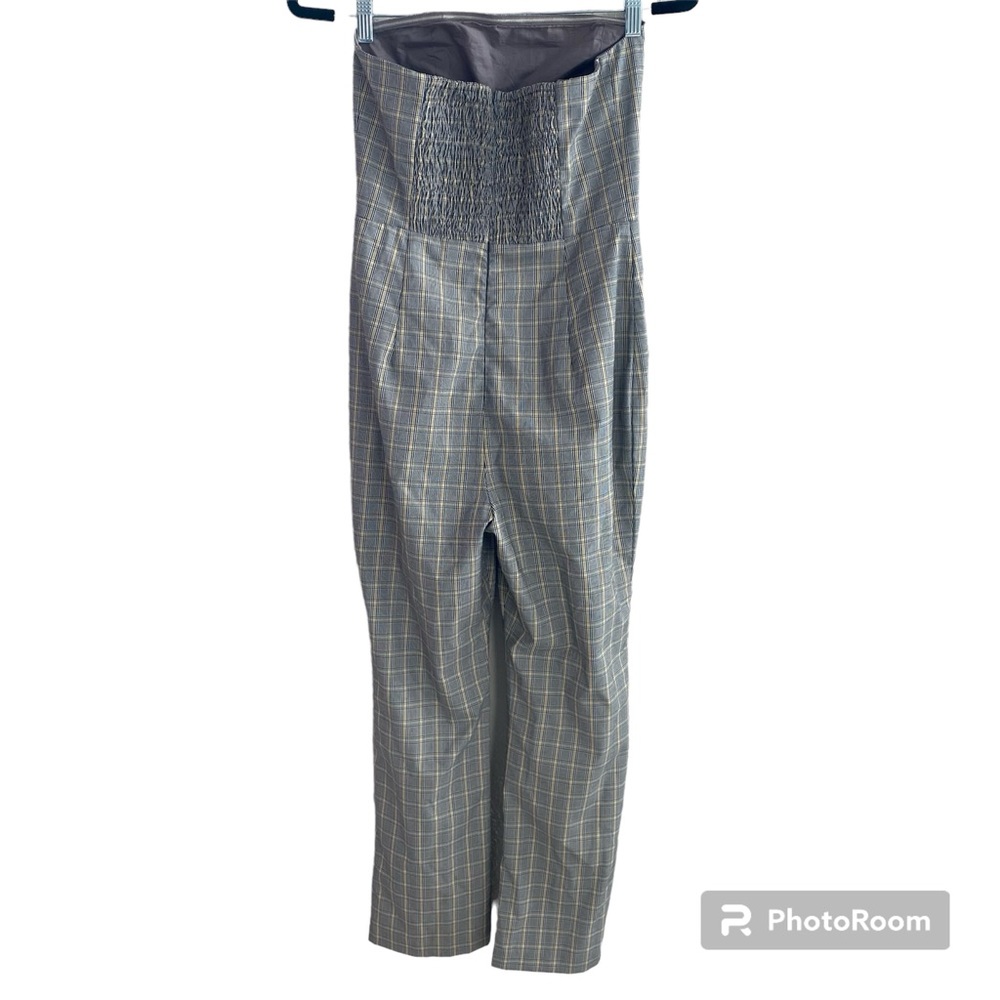 Revolve Privacy Please Strapless Autumn Plaid Jumpsuit Size small - Picture 5 of 9